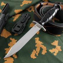Обзор черного ножа «За Победу!» с адаптерами для ремня, разгрузки и molle